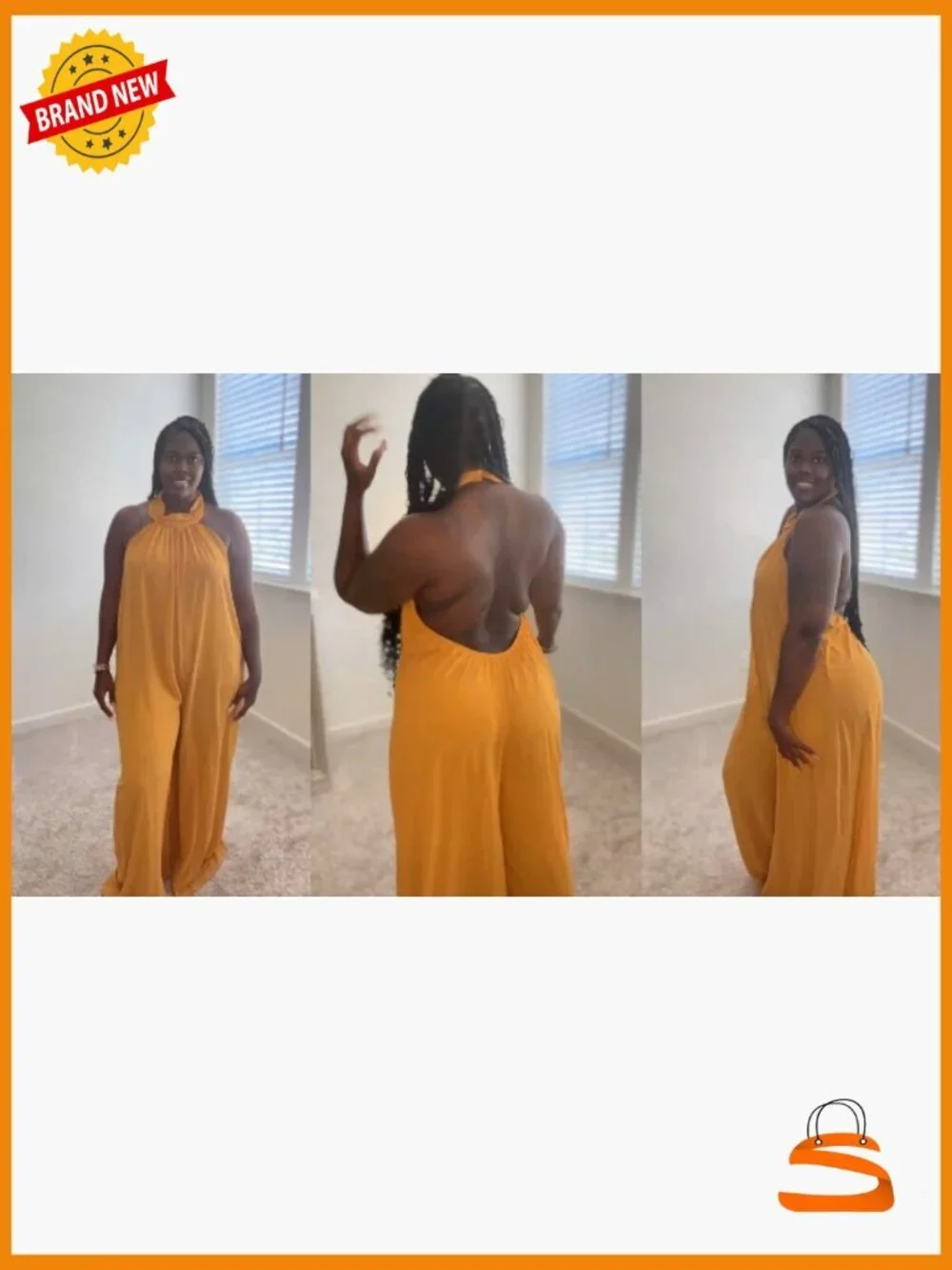 Sexy Halter Neck Sleeveless Chiffon Wide Leg Jumpsuit Romper One Piece